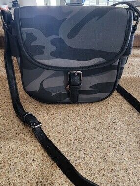 Very Rare Mellow World Black & Gray Camo Crossbody Bag